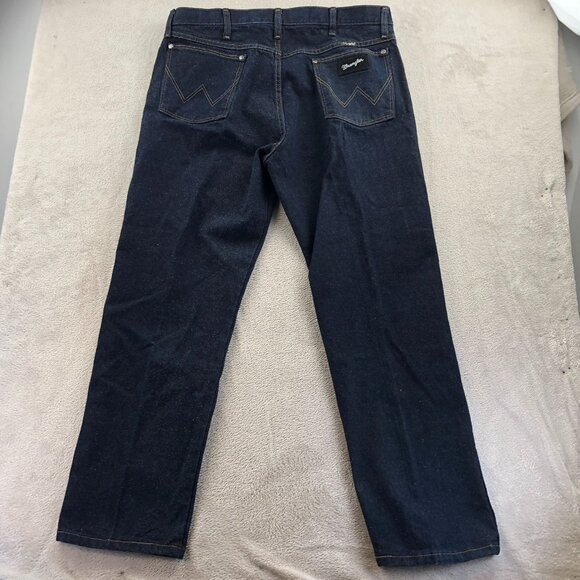 Wrangler Men's Jeans 38x30 13MSEDD Blue Dark Denim Straight Leg Relaxed Fit - Picture 15 of 15